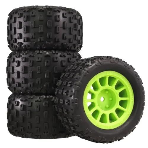 NexusDrive 4pcs 74mm Gummireifen mit 12 mm Sechskant für 1/16 1/18 RC -Autos mit Hyper -Go -Modellen aktualisieren Teilezubehör kompatibel(Green) von NexusDrive