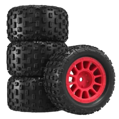 NexusDrive 4pcs 74mm Gummireifen mit 12 mm Sechskant für 1/16 1/18 RC -Autos mit Hyper -Go -Modellen aktualisieren Teilezubehör kompatibel(Red) von NexusDrive