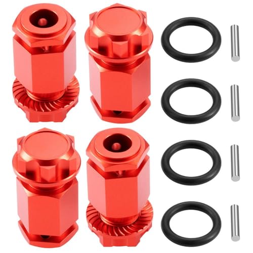 NexusDrive 4pcs Aluminium -Erweiterungsadaptermutkappe +50 mm für 1 5 Skala DBXL 2 0 Kompatible Upgrade -Teile passt zu verschiedenen RC -Modellen in großem Maßstab(Red) von NexusDrive