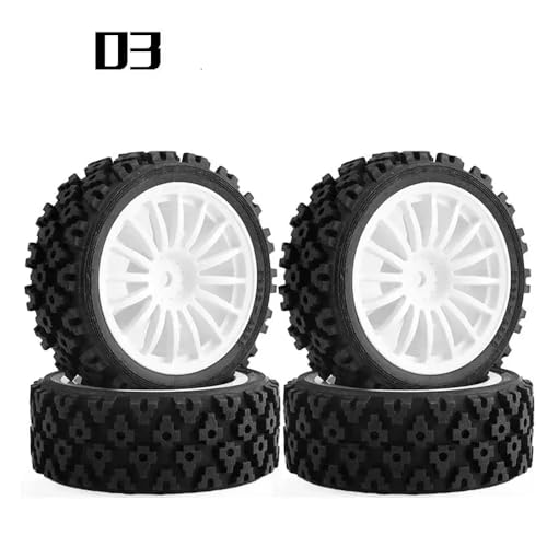 NexusDrive 4pcs Gummi -Reifenrad -Reifenkompatibel mit 1 10 -Skala -RC -Cars -Modellen XV 01 XV01 TA06 TT 01 TT 02 PTG 2 Ersatzteile Zubehör(03) von NexusDrive