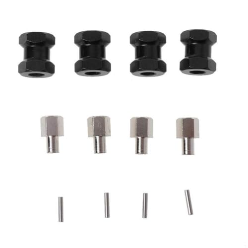 NexusDrive 4pcs Metallachse -Radadapter 12 mm Sechskant 15 mm 20 mm 25 mm kompatibel mit 1 10 -Skala -RC -Crawler -Autos wie D110 90046 und ähnlichen Modellen(15mm Black) von NexusDrive