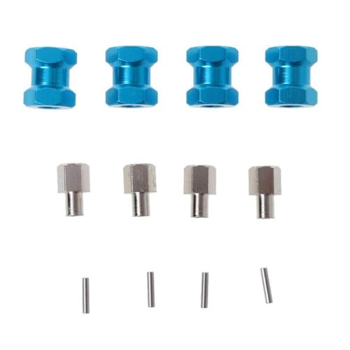 NexusDrive 4pcs Metallachse -Radadapter 12 mm Sechskant 15 mm 20 mm 25 mm kompatibel mit 1 10 -Skala -RC -Crawler -Autos wie D110 90046 und ähnlichen Modellen(15mm Blue) von NexusDrive