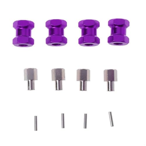 NexusDrive 4pcs Metallachse -Radadapter 12 mm Sechskant 15 mm 20 mm 25 mm kompatibel mit 1 10 -Skala -RC -Crawler -Autos wie D110 90046 und ähnlichen Modellen(15mm Purple) von NexusDrive