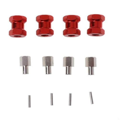 NexusDrive 4pcs Metallachse -Radadapter 12 mm Sechskant 15 mm 20 mm 25 mm kompatibel mit 1 10 -Skala -RC -Crawler -Autos wie D110 90046 und ähnlichen Modellen(15mm red) von NexusDrive