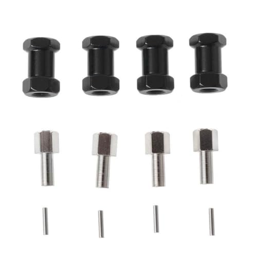NexusDrive 4pcs Metallachse -Radadapter 12 mm Sechskant 15 mm 20 mm 25 mm kompatibel mit 1 10 -Skala -RC -Crawler -Autos wie D110 90046 und ähnlichen Modellen(20mm Black) von NexusDrive