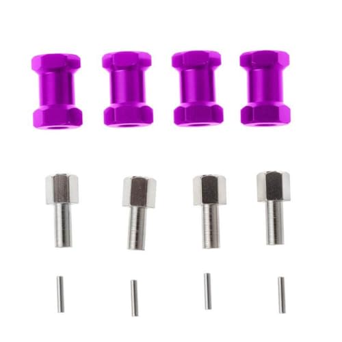 NexusDrive 4pcs Metallachse -Radadapter 12 mm Sechskant 15 mm 20 mm 25 mm kompatibel mit 1 10 -Skala -RC -Crawler -Autos wie D110 90046 und ähnlichen Modellen(20mm Purple) von NexusDrive