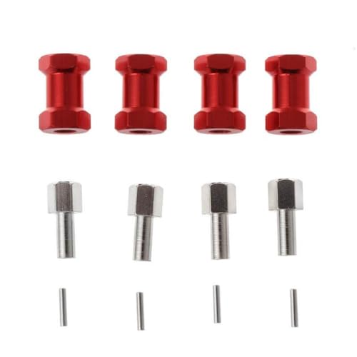 NexusDrive 4pcs Metallachse -Radadapter 12 mm Sechskant 15 mm 20 mm 25 mm kompatibel mit 1 10 -Skala -RC -Crawler -Autos wie D110 90046 und ähnlichen Modellen(20mm red) von NexusDrive