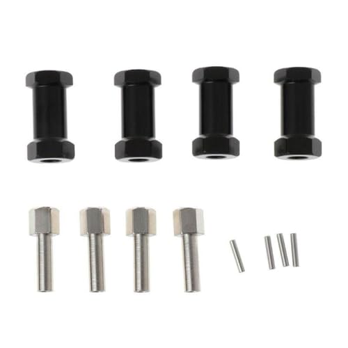 NexusDrive 4pcs Metallachse -Radadapter 12 mm Sechskant 15 mm 20 mm 25 mm kompatibel mit 1 10 -Skala -RC -Crawler -Autos wie D110 90046 und ähnlichen Modellen(25mm Black) von NexusDrive
