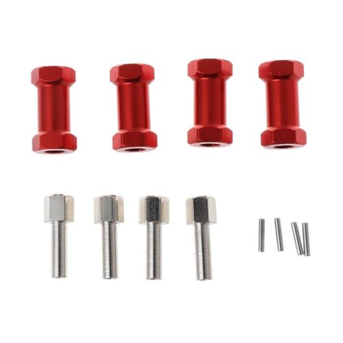 NexusDrive 4pcs Metallachse -Radadapter 12 mm Sechskant 15 mm 20 mm 25 mm kompatibel mit 1 10 -Skala -RC -Crawler -Autos wie D110 90046 und ähnlichen Modellen(25mm red) von NexusDrive
