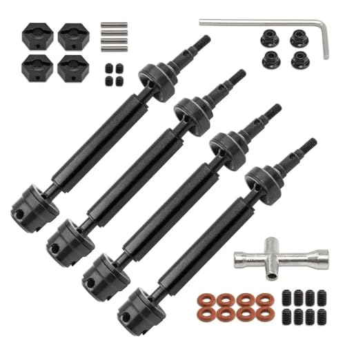 NexusDrive 4pcs Metallantriebswelle vorne und hinterherkompatibel mit 1 10 Skala 3S RC -Autos FITS -Wirbelstil -Modelle Upgrade Ersatzteile aufbauen(Black) von NexusDrive