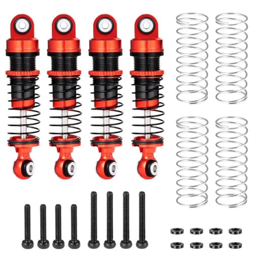 NexusDrive 4pcs einstellbare Stoßdämpferdämpfer kompatibel mit 1 18 -Skala RC Crawler FMS LC80 Modell Upgrade Ersatzteile(Red) von NexusDrive