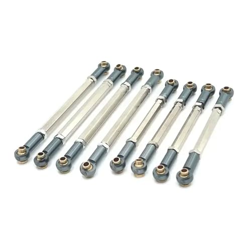NexusDrive 8pcs RC -Auto -Metall -Verstellbares Chassis -Verknüpfungs -Set kompatibel mit 1 12 -Skala -MN128 -Modell -Upgrade -Teilen für Fahrzeuge der MN -Serie(Dark Grey) von NexusDrive
