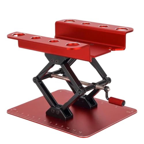 NexusDrive Einstellbare Höhe Aluminium RC Auto Reparaturständer Baugruppe Plattform kompatibel mit 1 10 und 1 8 Skalenfahrzeuge(Red) von NexusDrive