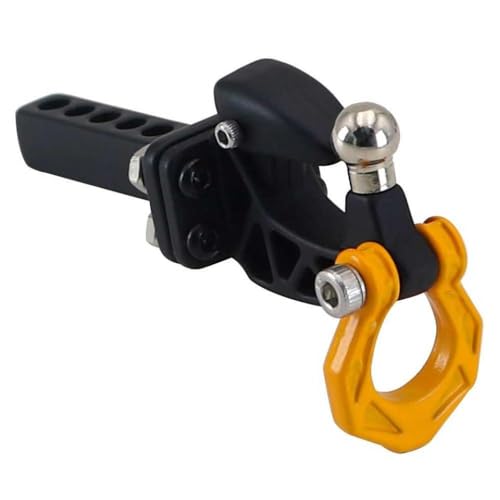 NexusDrive Heck Stoßstange Schlepphaken Anhängerkupplung Hitch Receiver kompatibel mit 1/8 1/10 Skala RC Crawler Cars Off -Straße Fahrzeuge(Yellow) von NexusDrive
