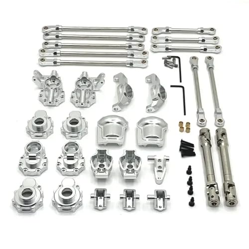 NexusDrive Kompatible vordere Hinterachse Lenkung Pull Stange Cup C Sitzstange Befestigungskomponenten Antriebswellen für 104006 104010 104020 104026 Metall -Upgrade -Ersatzteile(Silver) von NexusDrive