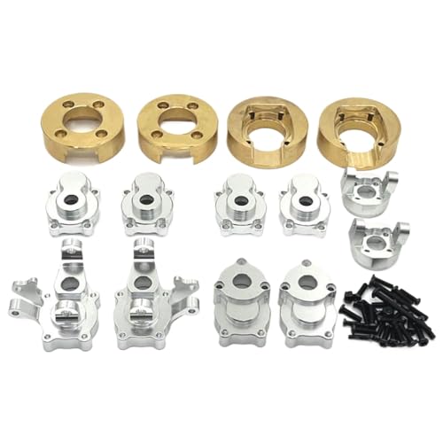 NexusDrive Messing -Gewichtsmetall -Portalachse -Zahnradgehäuse mit 1/8 RC -Autos wie H8H Yikong YK4082 YK4083 Absima Cr1 8 Yucatan -Upgrade -Teile kompatibel(Silver) von NexusDrive