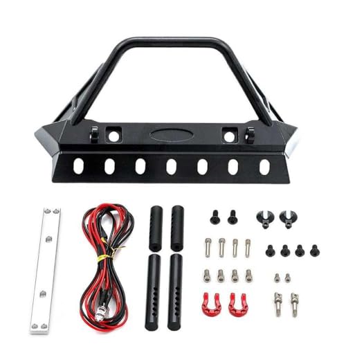 NexusDrive Metall -Vordere Stoßfänger mit Lichtern, die mit 1 10 RC Crawler Upgrade -Teilen kompatibel sind(B) von NexusDrive