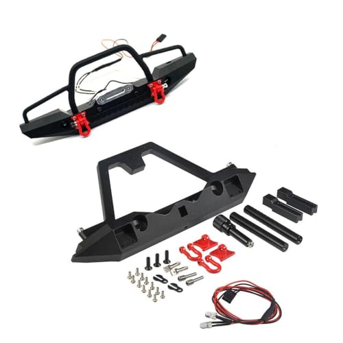 NexusDrive Metall vorderen Stoßfänger mit Anhängerhaken für 1 10 Skala RC Crawler Upgrade -Teile kompatibel mit verschiedenen 1 10 RC -Modellen(Front and Rear) von NexusDrive