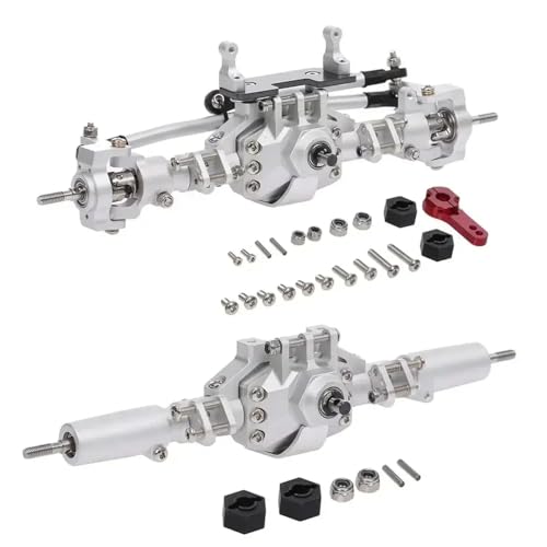 NexusDrive RC Crawler Front Hinteracherbrücke Ersatzteile kompatibel mit II 90046 90047 Modelle(Silver) von NexusDrive