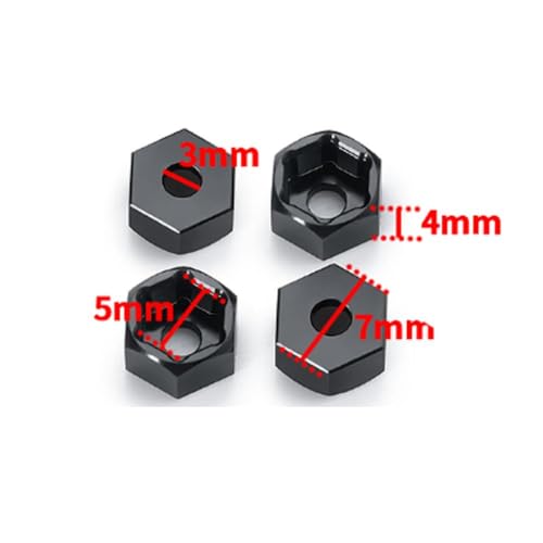 NexusDrive Sechskantrad -Hub -Adapter 5 mm bis 7 mm Umwandlung für 1/10 Skala D12 SCX24 -Räder mit verschiedenen RC -Crawler -Modellen kompatibel(5mm to 7mm) von NexusDrive
