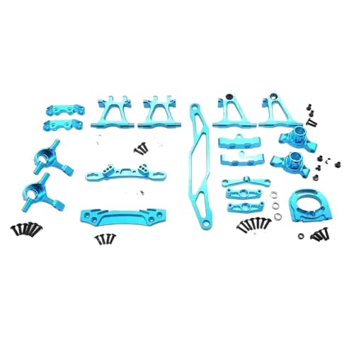 NexusDrive Upgrade-Teile-Kit für 1/10-Skala RC-Auto-Suspensionsarme Lenkung Knöchel Metallmodifikation Zubehör kompatibel mit TT02 TT-02-Chassis kompatibel(Blue) von NexusDrive