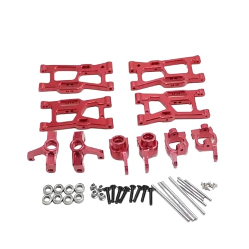 NexusDrive WL 1/14 144001 Kompatible Metall -Upgrade -Teile eingestellt, einschließlich Schwingarm -Lenkung Sitzsitz hinter dem Rad und Tragen von Komponenten für RC -Auto(Red) von NexusDrive