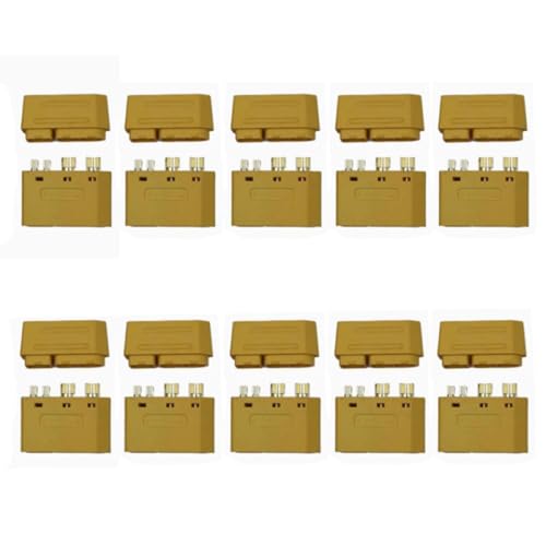 NexusDrive XT60 2+4 Stecker männlicher und weiblicher Stecker mit Stiften gelbem Schutzhäusern, der mit Drohnenmotoren und RC -Modellflugzeug -Teilen kompatibel ist(10pcs Male) von NexusDrive
