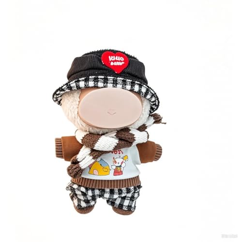 Handgefertigtes Häkelpuppen-Kleidungs-Set, stilvolles Miniatur-Puppen-Outfit mit Mütze, Schal, Oberteil und Hose, weicher Stoff für Puppen, Geschenk für Mädchen, Jungen, kariertes & gestricktes Design Handgefertigtes Häkelpuppen-Kleidungs-Set, stilvolles Miniatur-Puppen-Outfit mit Mütze, Schal, Oberteil und Hose, weicher Stoff für Puppen, Geschenk für Mädchen, Jungen, kariertes & gestricktes Design von NexusGlow