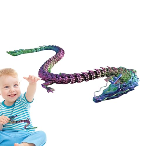3D -gedruckte - Artikulierter 3D -Drachenskulptur, Großer 3 -D -Druckdrache, Flexibler Gelenkdrache | Fantasy Home Decor Printed Dragon, Buntes Schreibtisch Zappelspielzeug, Drachenmodelle Für von Nexusectar