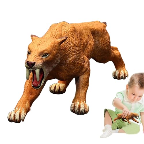 Bildungsziel Säbelzahntiger - Hochsimuliertes Säbelzahntiger-Modell | Antike Tierspielzeug-Dekoration Oder Geschenk Für Kinder Ab 3 Jahren Auf Einer Geburtstagsfeier, Halloween-Party, Weihnachten von Nexusectar