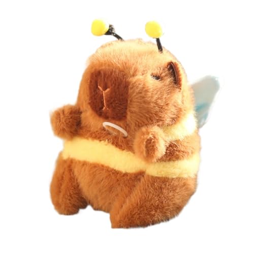 Nexusectar Biene Stofftier,Gefülltes Capybara, Weiche, bienenförmige Capybara-Puppe, niedliches Tierplüschtier, Capybara-Plüschspielzeug mit vibrierenden Flügeln, Stofftier für Kinder, Familie, Sofa, von Nexusectar