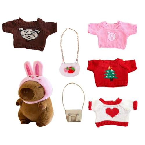 Nexusectar Capybara-Plüsch Mit Zubehör, Cartoon-Tier-Plüschtier, Niedliches Capybara-Stofftierspielzeug, Verkleidete Cartoon-Puppe Mit Pullover, Tasche, Hut Für Heimdekoration Nexusectar Capybara-Plüsch Mit Zubehör, Cartoon-Tier-Plüschtier, Niedliches Capybara-Stofftierspielzeug, Verkleidete Cartoon-Puppe Mit Pullover, Tasche, Hut Für Heimdekoration von Nexusectar