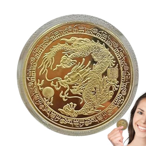 Nexusectar Chinesisch Viel Glück Drachenmünze - Gold Dragon Silbermünze | Delikat Gefertigt 2025 Chinesische Badge -Sammlerstücke Für Urlaubsdekoration Souvenir Kunst Nexusectar Chinesisch Viel Glück Drachenmünze - Gold Dragon Silbermünze | Delikat Gefertigt 2025 Chinesische Badge -Sammlerstücke Für Urlaubsdekoration Souvenir Kunst von Nexusectar