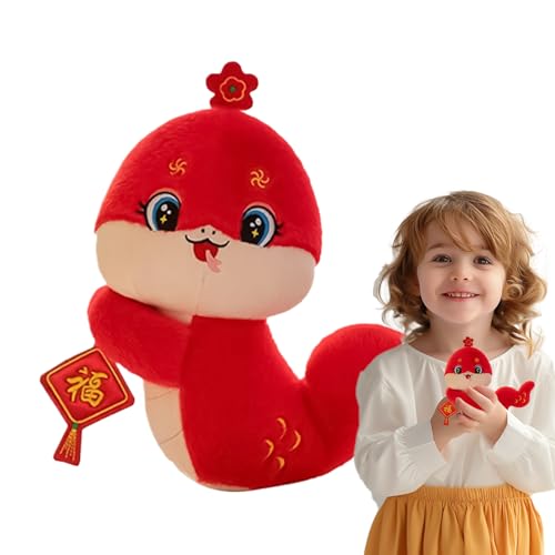 Nexusectar Chinesische Neujahrs-Plüschschlange, 2025 Jahr der Schlangen-Plüschpuppe - Kuscheltier Schlangenplüsch - Chinesische Maskottchenpuppe Stofftier, Schlangenspielzeug Plüschpuppe, Rote von Nexusectar