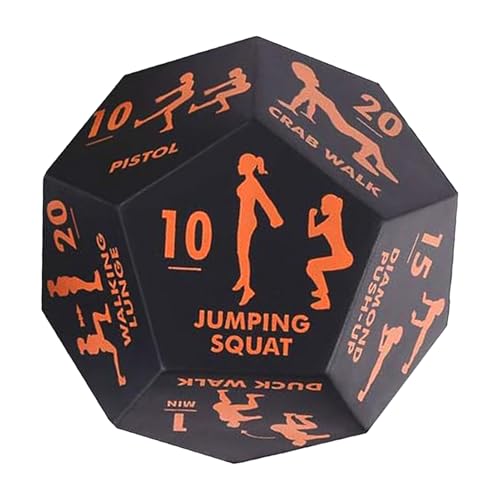 Nexusectar Dice d'TRATOR, Fitness-Dice, 12-seitiges Fitness-Würfelspiel, tragbares Krafttrainingswerkzeug für Outdoor-Reise-Sport-Team zu Hause von Nexusectar