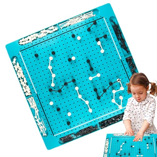 Nexusectar Kettenschachspiel, Schwarz -Weiß -Schachbrett | Schwarz -Weiß -Reiseschach -Set - Tragbares Schachbrett, interaktive Puzzle -Kette -Verbindung für Freunde zusammengefasst von Nexusectar