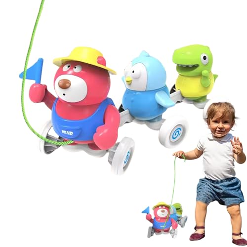 Nexusectar Kleinkindspielzeug drücken, Spielzeug ziehen - Ziehen Sie Streichspielzeug für Baby mit Musik - Entwicklungskriechspiel mit Tierdesign für, Geburtstag zur Verbesserung der von Nexusectar