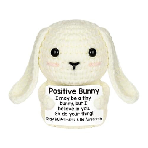 Stricker Häkeltier, 7x5 cm Positives Häkeltier, Überraschender Heutiger Hase, Komfortables Süßes Gefülltes Tier | Zarte Strick Spielzeughäketiere Zum Geburtstag Weihnachten Halloween von Nexusectar