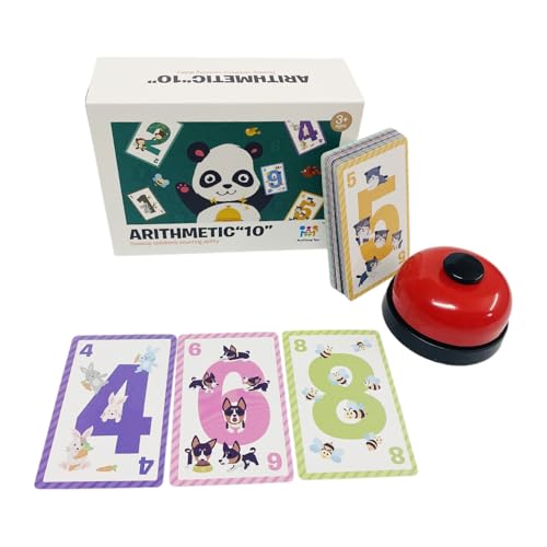 Tabletop Board Game, Kartenspiel Für Tisch, Lebhaft und robust Zahlen Zuordnung Tischkartenspiel, Klassisches Interaktives Lernspiel Mit Signalglocke Für Mädchen Und Kinder Zur Frühförderung Tabletop Board Game, Kartenspiel Für Tisch, Lebhaft und robust Zahlen Zuordnung Tischkartenspiel, Klassisches Interaktives Lernspiel Mit Signalglocke Für Mädchen Und Kinder Zur Frühförderung von Nexusectar