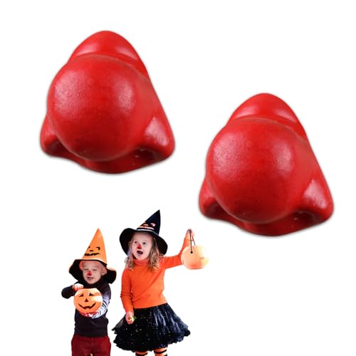 2 Stück rote Clownsnase, Zirkus, lustige Clownnnase, Party-Clowns, Kostümzubehör für Rollenspiele, Party-Requisiten, Zirkus, Halloween, Weihnachten von Nhemeylp