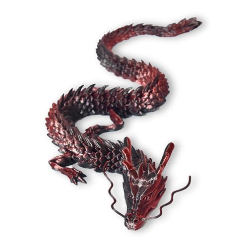 3D-gedruckter Drache, 3D-gedrucktes Spielzeug, 30 cm, oszillatorisches Gelenk, Drache, lustig, Stressabbau, Dekoration, flexible Gelenke, 3D-Heim-Schreibtisch, Auto-Innendekoration, Laser, Schwarz von Nhemeylp