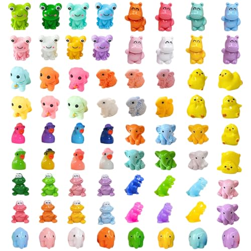 72 Stück Mini-Tiere aus Kunstharz, gemischte bunte Mini-Tiere, Miniatur-Figuren für DIY Aquarium, Topf, Mikro-Feengarten, Puppenhaus 72 Stück Mini-Tiere aus Kunstharz, gemischte bunte Mini-Tiere, Miniatur-Figuren für DIY Aquarium, Topf, Mikro-Feengarten, Puppenhaus von Nhemeylp
