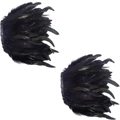 1 Paar Gothic Feder Cape Schal Schulter Wrap Achselzucken, Karneval Halloween Cosplay Kostüm für Damen und Herren, Schwarz 1 Paar Gothic Feder Cape Schal Schulter Wrap Achselzucken, Karneval Halloween Cosplay Kostüm für Damen und Herren, Schwarz von Nhgkju