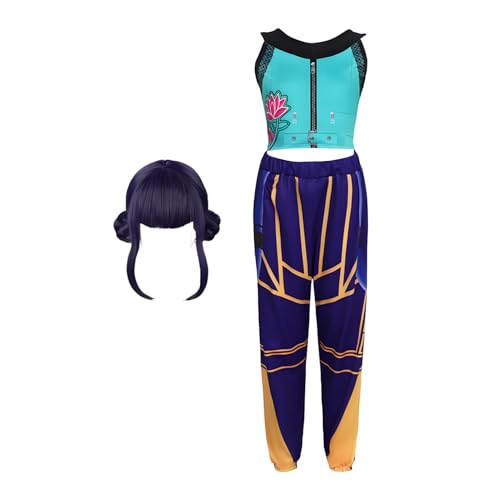 Nhujevkom Dämon Kostüme Mädchen Kostüm Mit Perücke, Cosplay Kostüms Für Kinder, Pop Sänger Kostüms Halloween Cosplay Outfit Rollenspiel Outfits Halloween Dress Up Für Frauen Mädchen von Nhujevkom