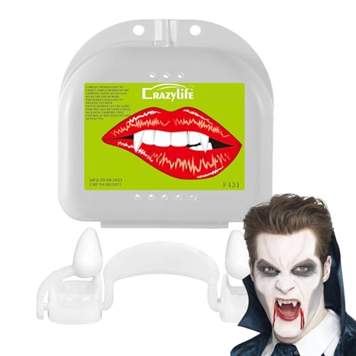 Nhujevkom Künstliche Vampirzähne,Falsche Vampirzähne | Ausziehbare Realistische Reißzähne Material Kosmetik Accessoires Für Theaterproduktionen Kostümpartys Horror Conventions Nhujevkom Künstliche Vampirzähne,Falsche Vampirzähne | Ausziehbare Realistische Reißzähne Material Kosmetik Accessoires Für Theaterproduktionen Kostümpartys Horror Conventions von Nhujevkom