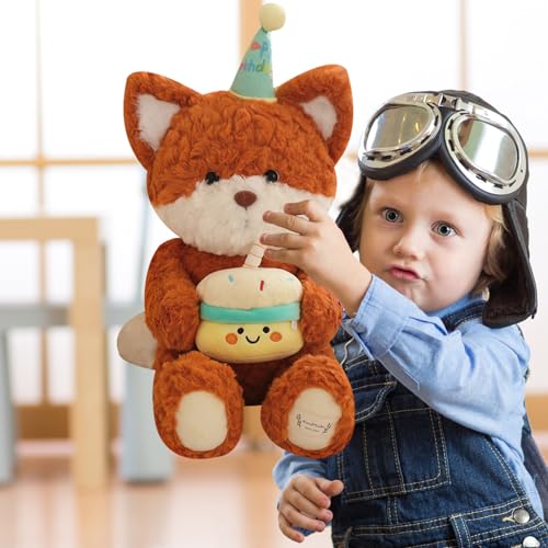 Nhujevkom Nettes Bärenkissen, Bärplüschkissen, Weiches Bärenplüschspielzeug 15 Zoll, Weiche Fuchs Huggable -Kissenspielzeug 15 Zoll für Auto, Sofa, Couch von Nhujevkom