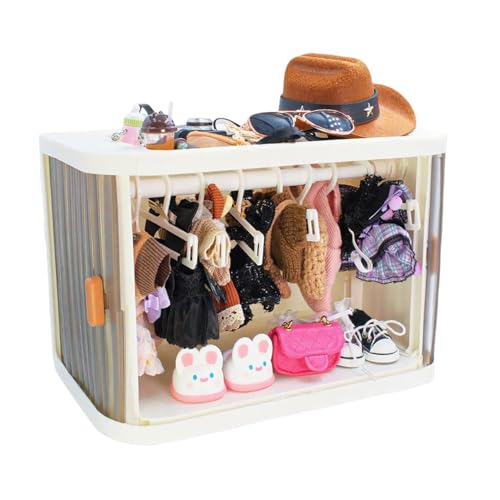 Nhujevkom Puppenkleider-Organizer – Puppenzubehör-Präsentationsbox | Plüschtier-Kleidungsständer für Bücherregal, Schminktisch, Schreibtisch, Schlafzimmer, Spielzimmer, Kinderzimmer, Sammler, von Nhujevkom