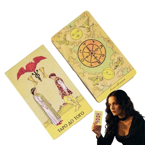 Nhujevkom Tarotkarten - Tarotkartenset Zum Kartenlegen - Tragbares Wahrsage Spiel Für Freunde Familie Kollegen von Nhujevkom