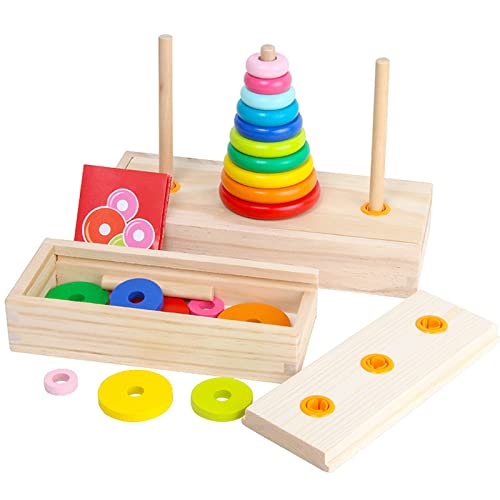 NiC IS COCNG Pädagogisches Spielzeug,Turm von Hanoi Stapelspiel,Holz Pädagogischer Turm Lernspielzeug zum Sortieren von Größen und Farben fördert die Feinmotorik Geburtstagsgeschenk NiC IS COCNG Pädagogisches Spielzeug,Turm von Hanoi Stapelspiel,Holz Pädagogischer Turm Lernspielzeug zum Sortieren von Größen und Farben fördert die Feinmotorik Geburtstagsgeschenk von NiC IS COCNG