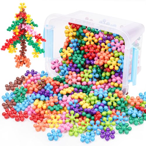NiToy 200PCS Interlocking Snowflake Building Block Toy for Kids Ages 3+ (Rainbow Colors) von NiToy